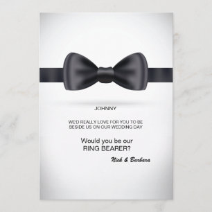 Black Silk Bow Tie Groomsman Request Invitation