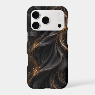 Black Silk Gold Dust Case - Luxury Black Satin