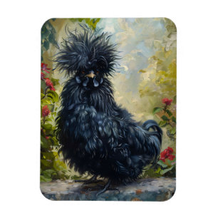 Black Silkie Chicken Painting Magnet