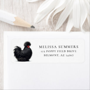 Black Silkie Chicken Return Address Label