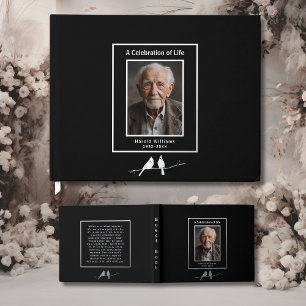 Black Silve Cardinals Real Foil Funeral GuestBook