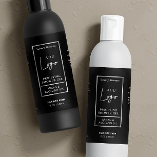 Black Silver 8 OZ Cosmetic Bottle Waterproof Label