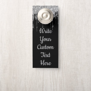 Black Silver Anniversary Party Birthday Wedding Door Hanger