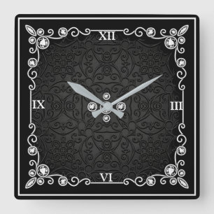 Black & Silver Art Deco Wall Clock