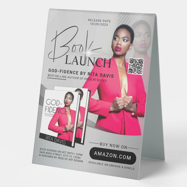 Black & Silver Author Book Launch Advertisement (Front)