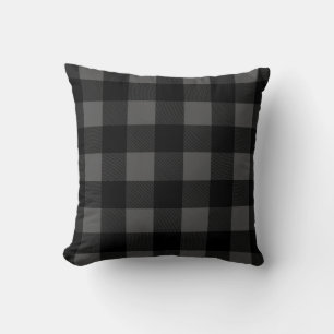Black\Silver Buffalo Pattern Plaid Pillow