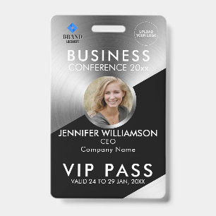 Black Silver Business Conference Exhibition Photo ID Badge