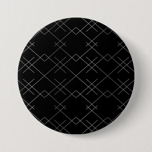 Black-silver, cool, elegant, simple modern pattern 7.5 cm round badge (Front)
