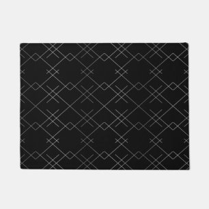 Black-silver, cool, elegant, simple modern pattern doormat