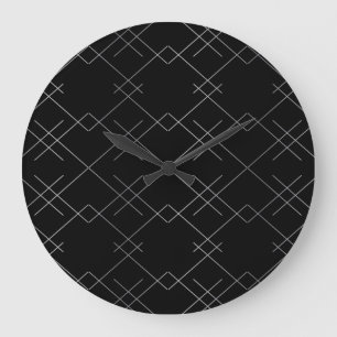 Black-silver, cool, elegant, simple modern pattern large clock