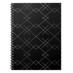 Black-silver, cool, elegant, simple modern pattern notebook