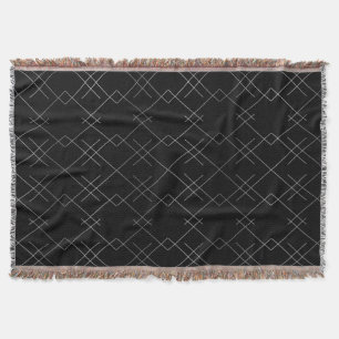 Black-silver, cool, elegant, simple modern pattern throw blanket