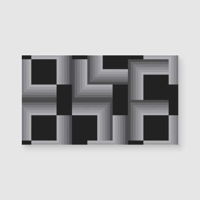 Black, silver ,cool, unique, trendy square shapes (Front)