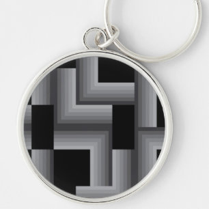Black, silver ,cool, unique, trendy square shapes key ring