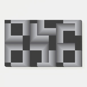 Black, silver ,cool, unique, trendy square shapes post-it notes