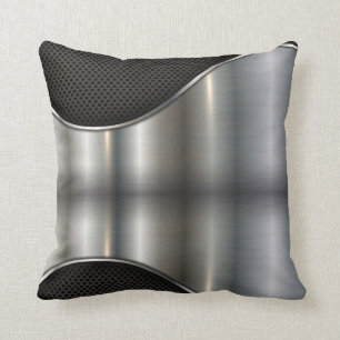 Black, Silver Design Cushion