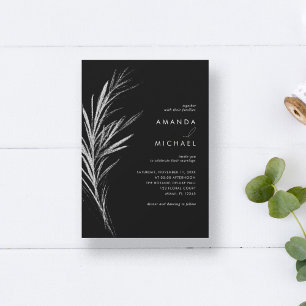 Black Silver Elegant Wedding Invitation