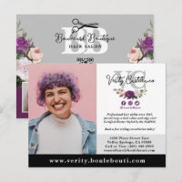 Black Silver Floral Salon Stylist Photo Marketing