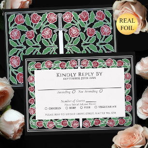 Black Silver Floral Sword Royal Wedding RSVP