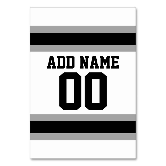 Black Silver Football Jersey Custom Name Number Table Number (Front)