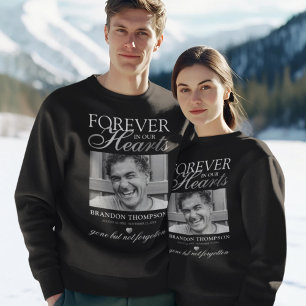 Black Silver Funeral Photo Memorial Sweatshirt