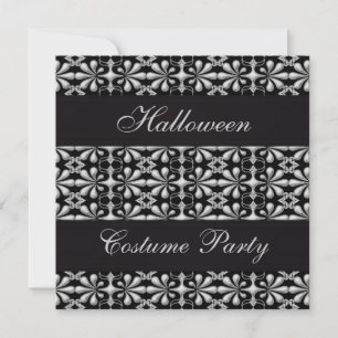 Black & Silver Gothic Elegance Halloween Party Invitation