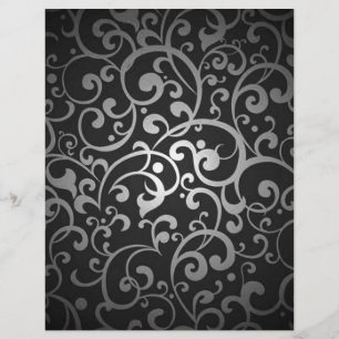 BLACK SILVER GREY GRAY DIGITAL SWIRLS RANDOM ABSTR FLYER