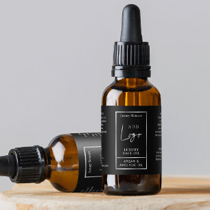 Black & Silver Logo 1 OZ Oil Dropper Bottle Label