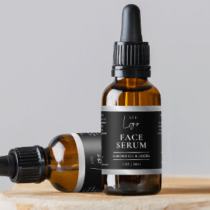 Black & Silver Logo Chic 1 OZ Dropper Bottle Label