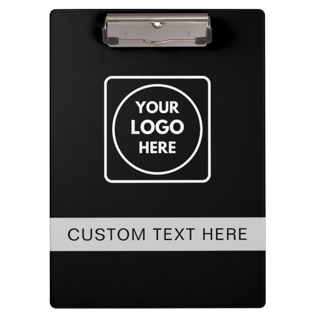 Black Silver Logo Text Pro clipboard (Front)