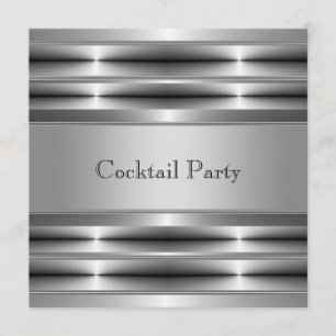 Black Silver Mans 30th Birthday Party Invitation