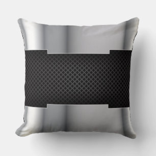 Black Silver Metal Pillow
