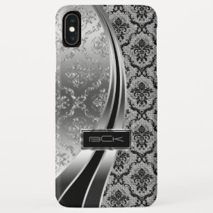 Black & Silver Metallic, Diamonds Glitter & Damask Case-Mate iPhone Case