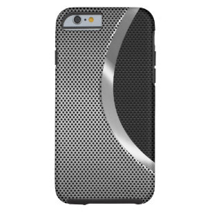 Black & Silver Metallic Mash Pattern Background 2 Tough iPhone 6 Case