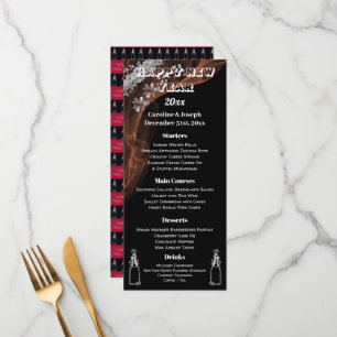 Black & Silver New Year Menu & Bubbly Champagne