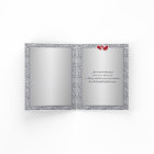 Black Silver Red Floral Hearts FAUX Foil Thank You
