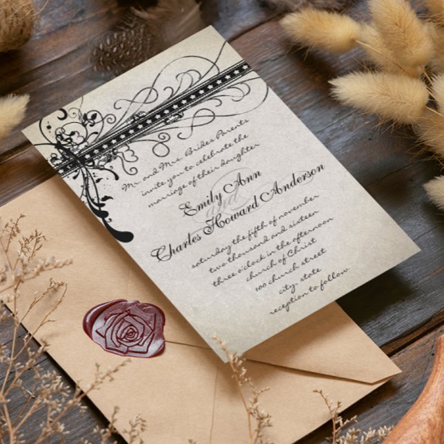 Black Silver Renaissance Mediaeval Invitations (Creator Uploaded)