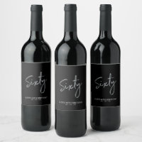 Black & Silver Sixty Lettering 60th Birthday Party