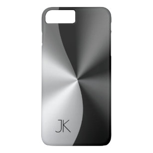 Black & Silver Stainless Steel Metallic Print iPhone 8 Plus/7 Plus Case
