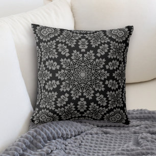 Black Silver Star Geometric Cushion
