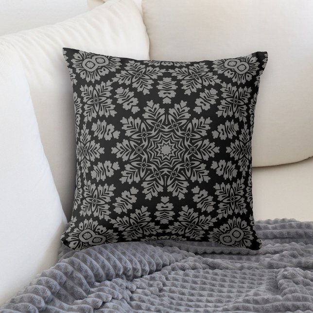 Black Silver Star Geometric Cushion (Creator Uploaded)