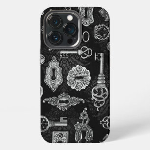 Black & Silver Steampunk Keys iPhone 13 Pro Case