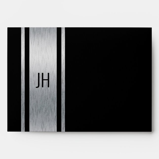 Black & silver stripe envelope (Front)