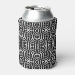 Black Silver Tribal Tattoo Pattern Personalised Can Cooler