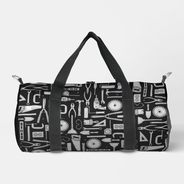 Black & Silver Workshop Tools Duffle Bag (Front)