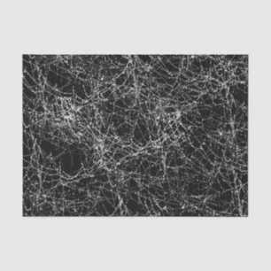 Black & Silvery Spider Webs Chic Halloween Party Tissue Paper