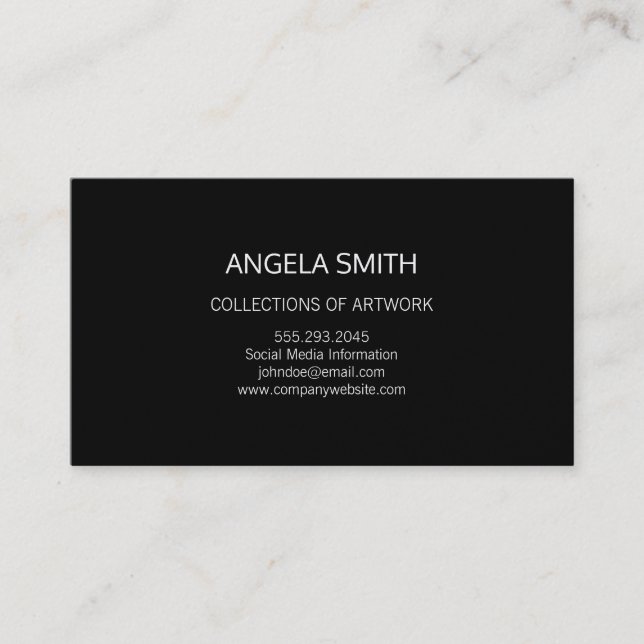Black Simple Business Card (Front)