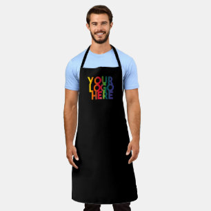 Black Simple Business Logo Apron