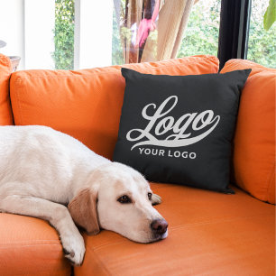 Black Simple Business logo Company brand event Cushion