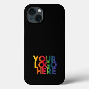 Black Simple Business Logo Company iPhone 13 Case